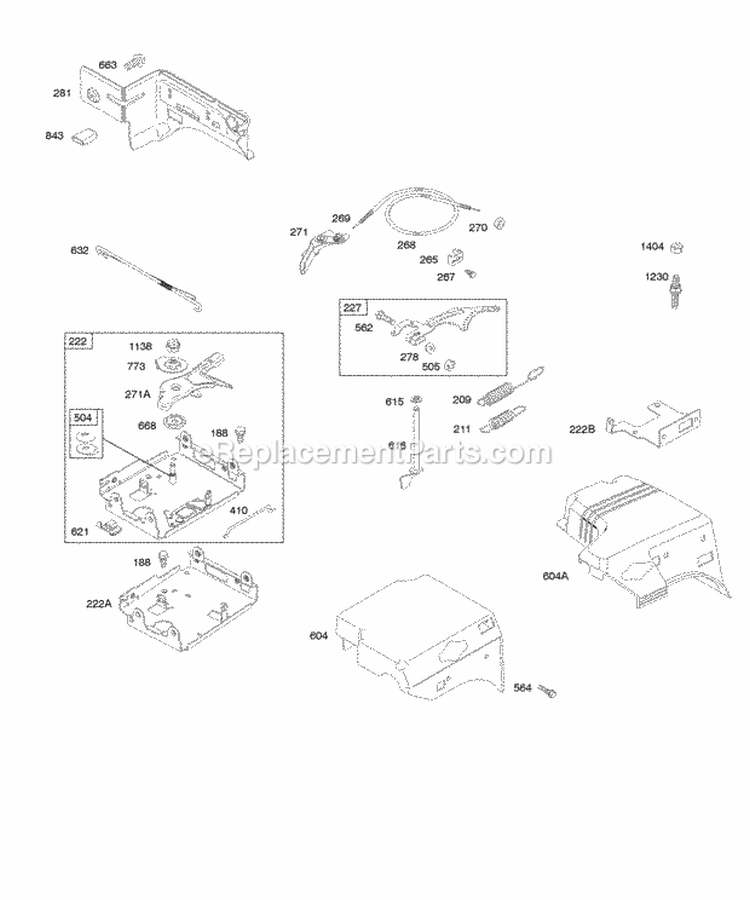 Controls Governor Spring Diagram and Parts List for 207432-0115-E1  Briggs and Stratton Engine